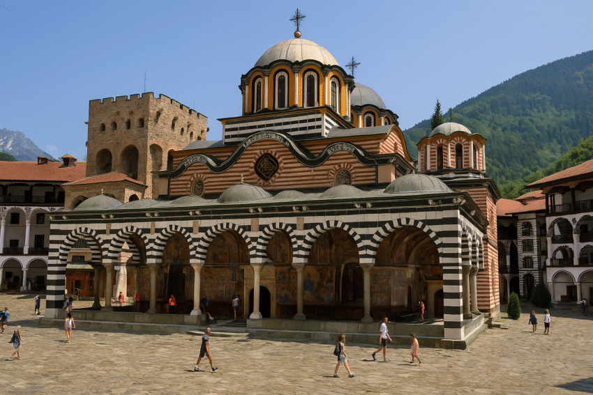 Monastero di Rila tra i monti della Bulgaria