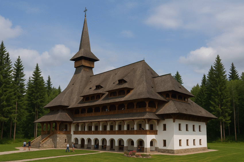 Monastero Săpânța-Peri in Romania con il campanile in legno più alto del mondo